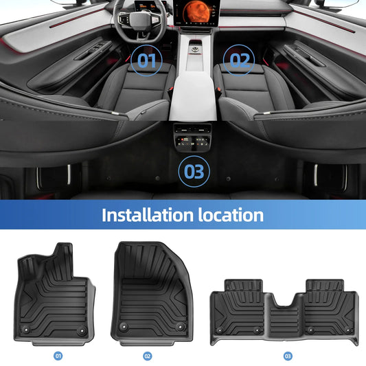 Polestar 4 Floor Mats (2023–2024) – TPE All-Weather Waterproof Cargo & Trunk Mat, Left-Hand Drive