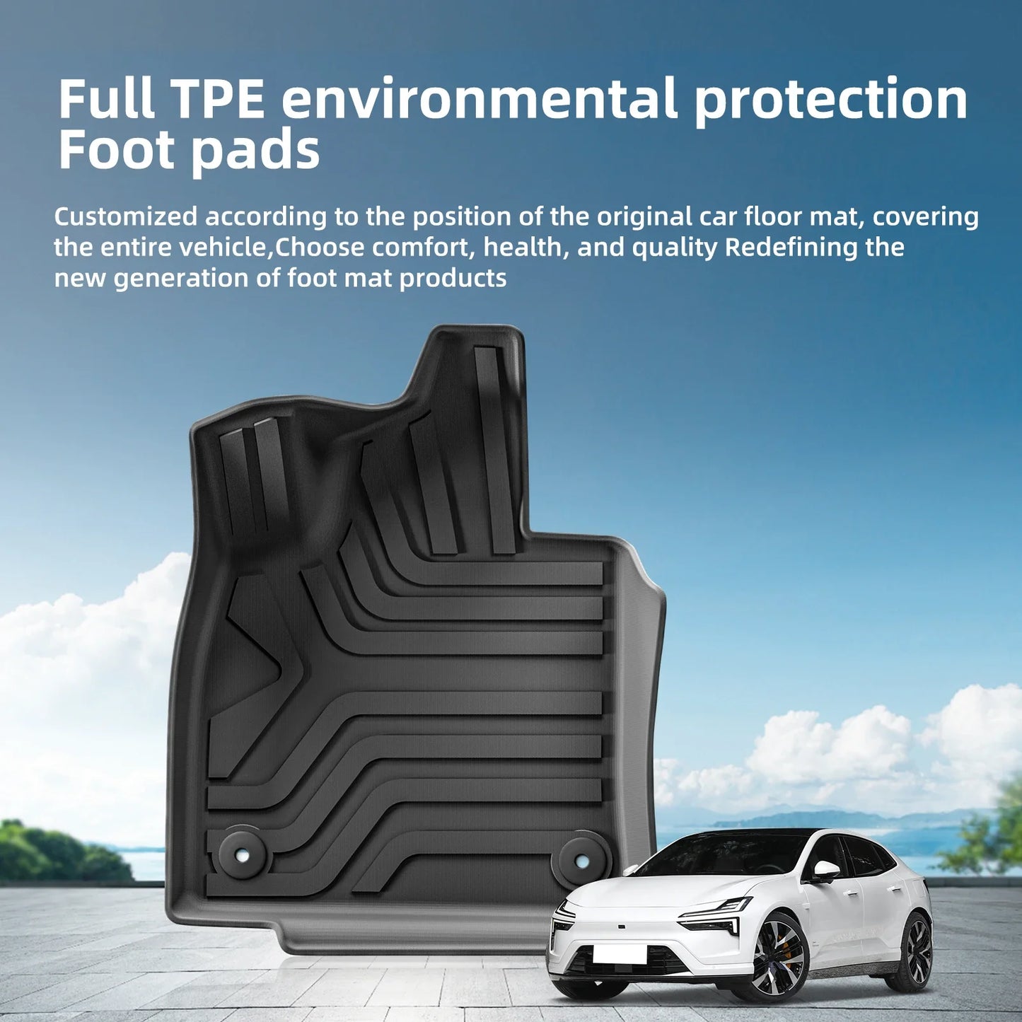 Polestar 4 Floor Mats (2023–2024) – TPE All-Weather Waterproof Cargo & Trunk Mat, Left-Hand Drive