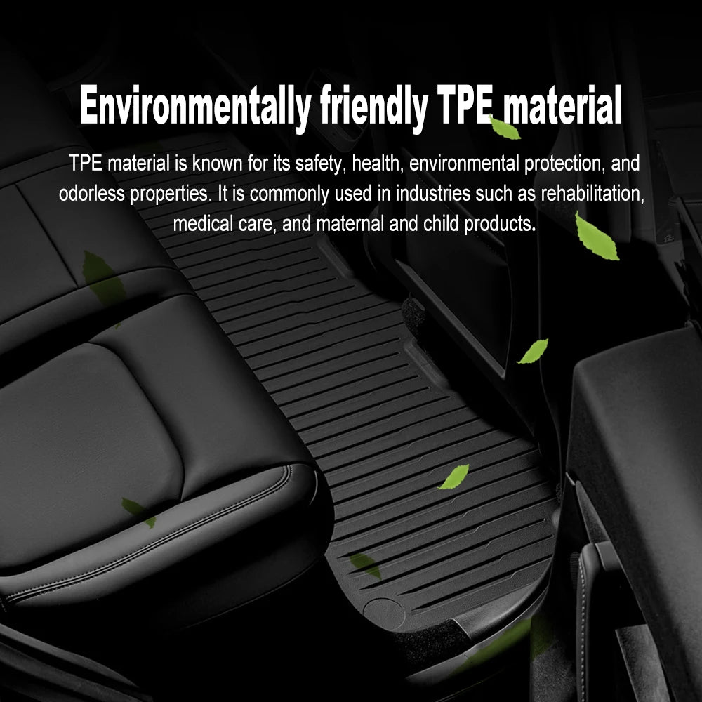 Tesla Model 3 & Y Floor Mats (2019–2025) – All-Season Waterproof Non-Slip TPE Car Mats