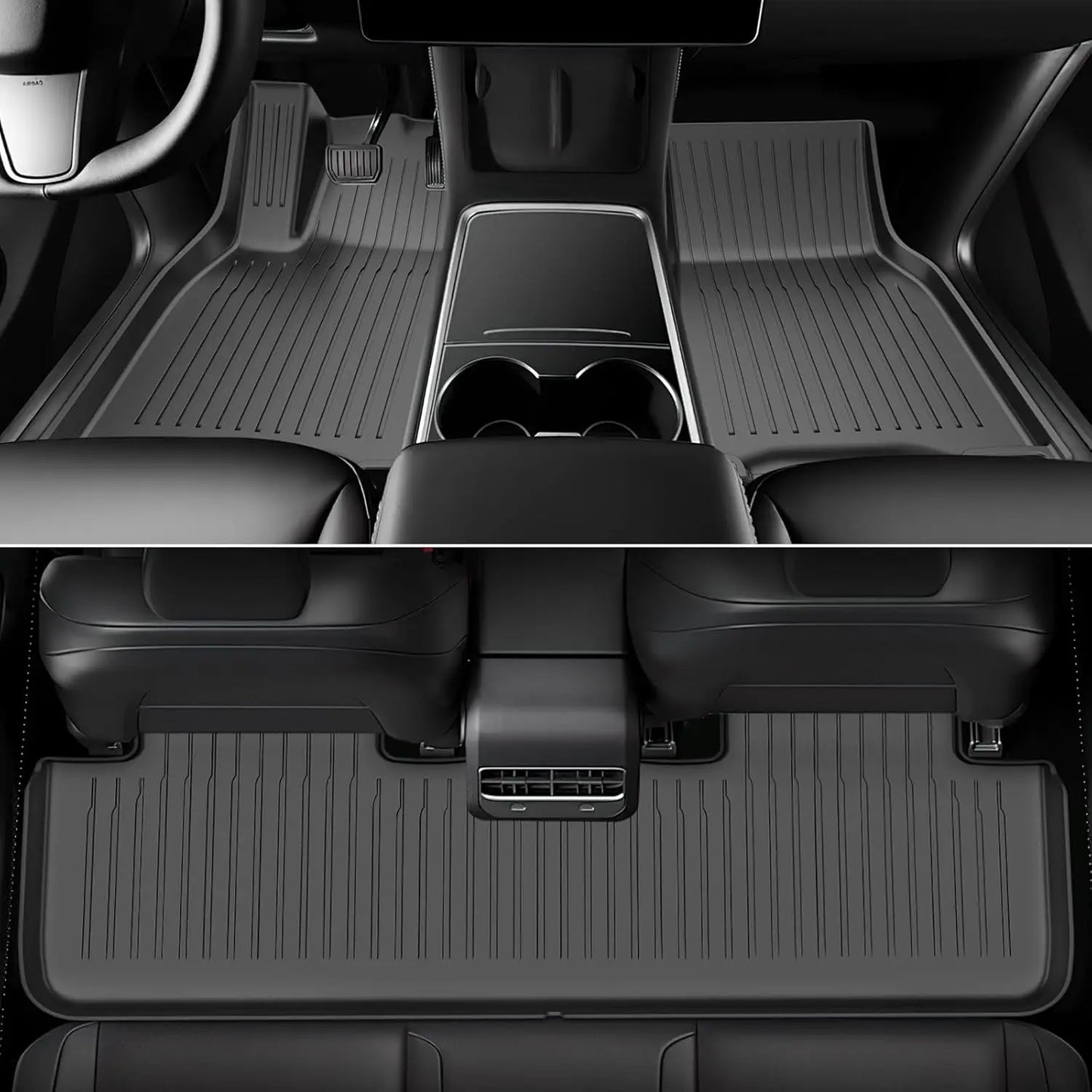 USVOTOV All-Weather Floor Mats for Tesla Model 3 & Model Y (2021–2025) – Front, Rear & Trunk Cargo Liner