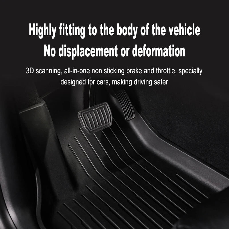 Tesla Model 3 & Y Floor Mats (2019–2025) – All-Season Waterproof Non-Slip TPE Car Mats
