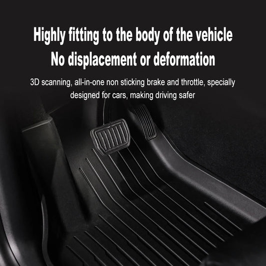 Tesla Model 3 & Y Floor Mats (2019–2025) – All-Season Waterproof Non-Slip TPE Car Mats