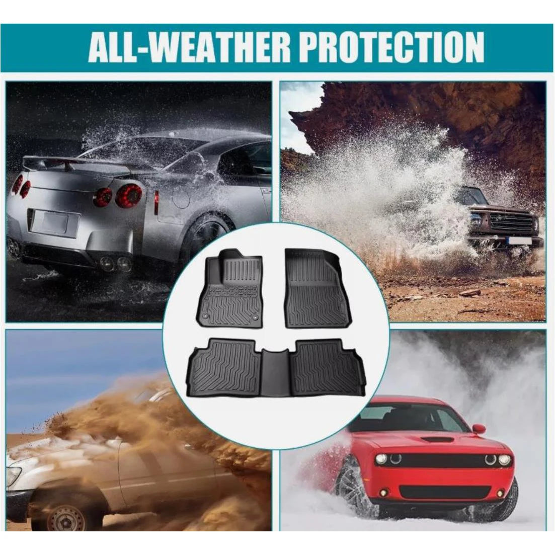 3-Piece All-Weather Floor Mats for Chevy Malibu (2016–2023) – 3D TPE Rubber, Waterproof & Stain-Resistant